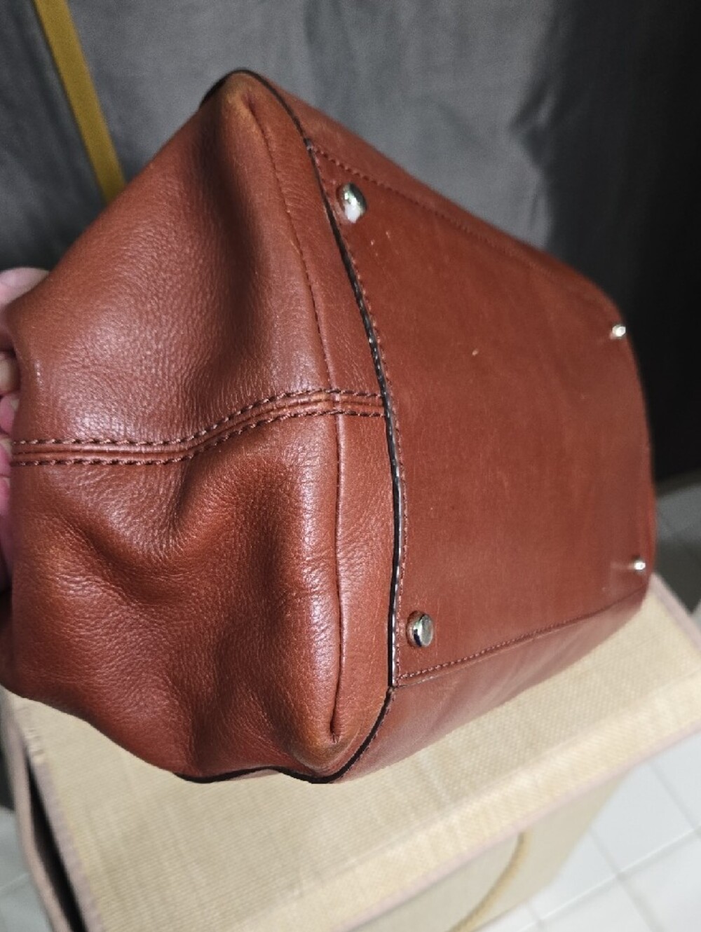 kate spade Vintage Brown Leather Satchel - Picture 5 of 13